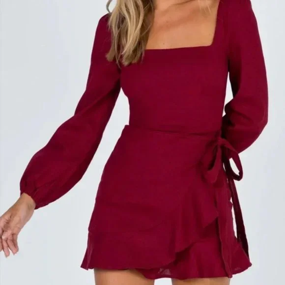 open lace back dress Cecilia Off The Shoulder Maxi Dress Wine